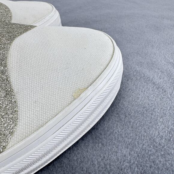 Keds Shoes Womens Size 10 White Glitter Wave Slip On Canvas Casual WF65932 - Picture 7 of 12